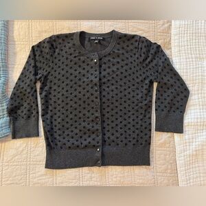 Cable & Gauge polka dog 3/4 sleeve cardigan